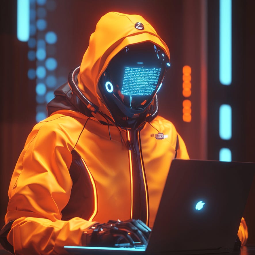 Person with screen reflection